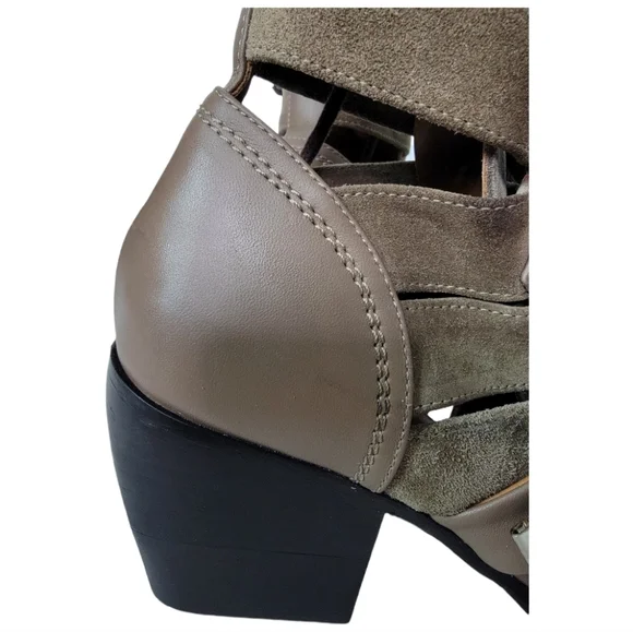 Chloe Rylee Suede Gray Boot Lace Up Buckle Size 36 - Picture 5 of 10